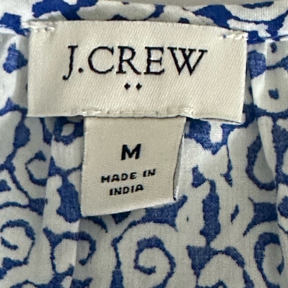 J. Crew sz med top, tunic boho style. Blue stripe Tie at the neckline. - Picture 11 of 13